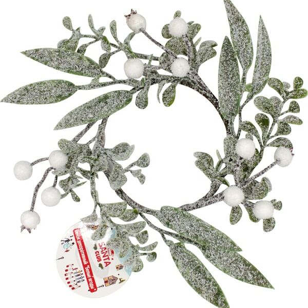Венок декоративный Santa Club Белые ягоды