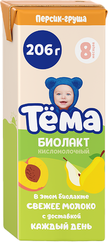 Биолакт детский Тёма персик-груша 3%, без змж
