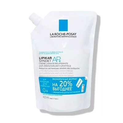 Крем-гель для душа La Roche-Posay Липикар Синдет АП+ (Lipikar Syndet AP+) очищающий для сухой кожи сменный блок 400 мл