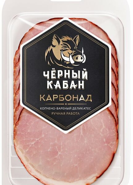Карбонад Черный Кабан копчено-вареный нарезка 120г