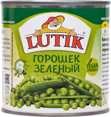 

Горошек зеленый Lutik консервированный 425 мл