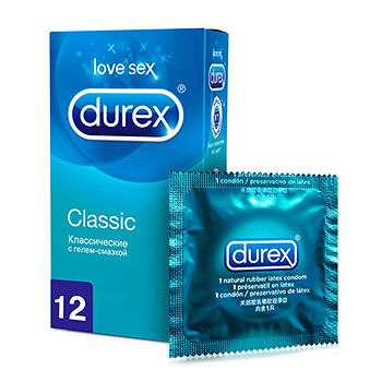 Презервативы Durex Classic 12 шт классические с гелем-смазкой