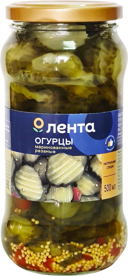 

Огурцы маринованные ЛЕНТА резаные 500 мл