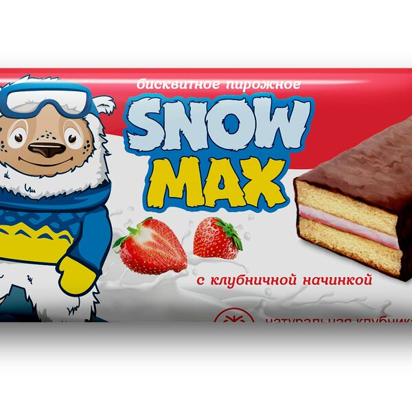 Пирожное бисквитное Snow Max с клубнич.нач. глазир. вес 40г Сладкая страна РЕСПУБЛИКА БЕЛАРУСЬ