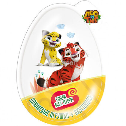 Пластиковое яйцо с игрушкой Лео и ТИГ/Ми-Ми-Мишки 30 г