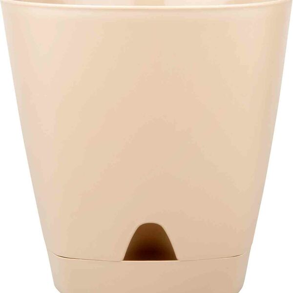 Горшок для цветов Amsterdam InGreen с прикорневым поливом, молочный шоколад, 170х170х165 мм