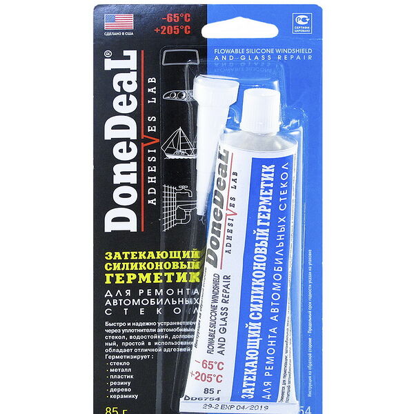 Затекающий герметик силиконовый для ремонта автомобильных стекол 85г арт. DD6754