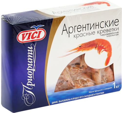 

Креветки аргентинские красные, калибр 20-30 шт в кг, Vici, 1 кг