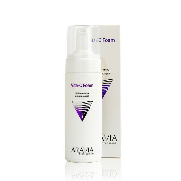 Крем-пенка для лица Aravia Professional Vita-C Foam очищающая с витамином C 160 мл