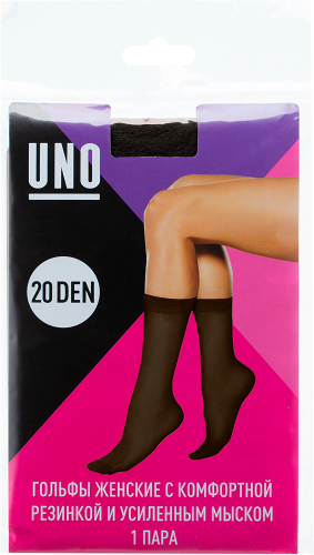 Гольфы женские Uno PKS 4 black 20 one size черные 1 пара