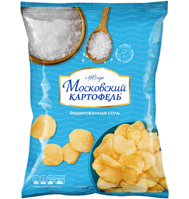 Чипсы картофельные МОСКОВСКИЙ КАРТОФЕЛЬ с йодированной солью, 130г