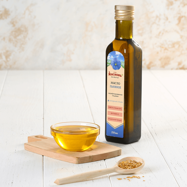 Масло льняное нерафинированное холодного отжима МясновЪ Буфет