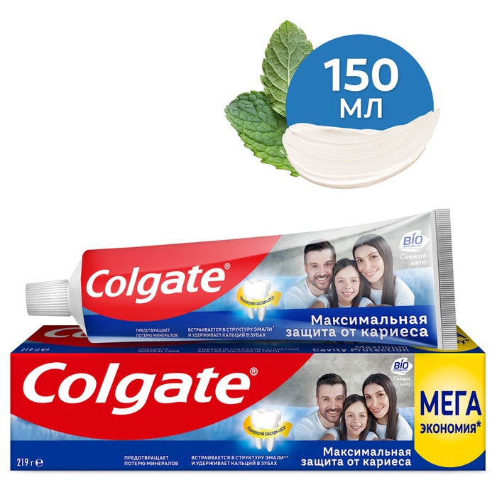 

Зубная паста Colgate Максимальная Защита от Кариеса Свежая Мята 219 г