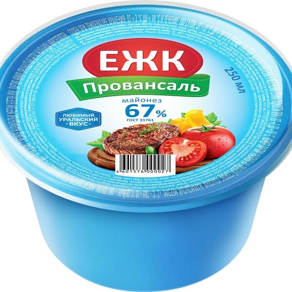 Майонез ЕЖК провансаль 67% 250мл