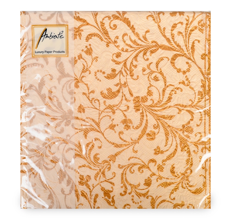 

Салфетки сервировочные Ambiente Элегант бронзово-кремовые 33х33 см