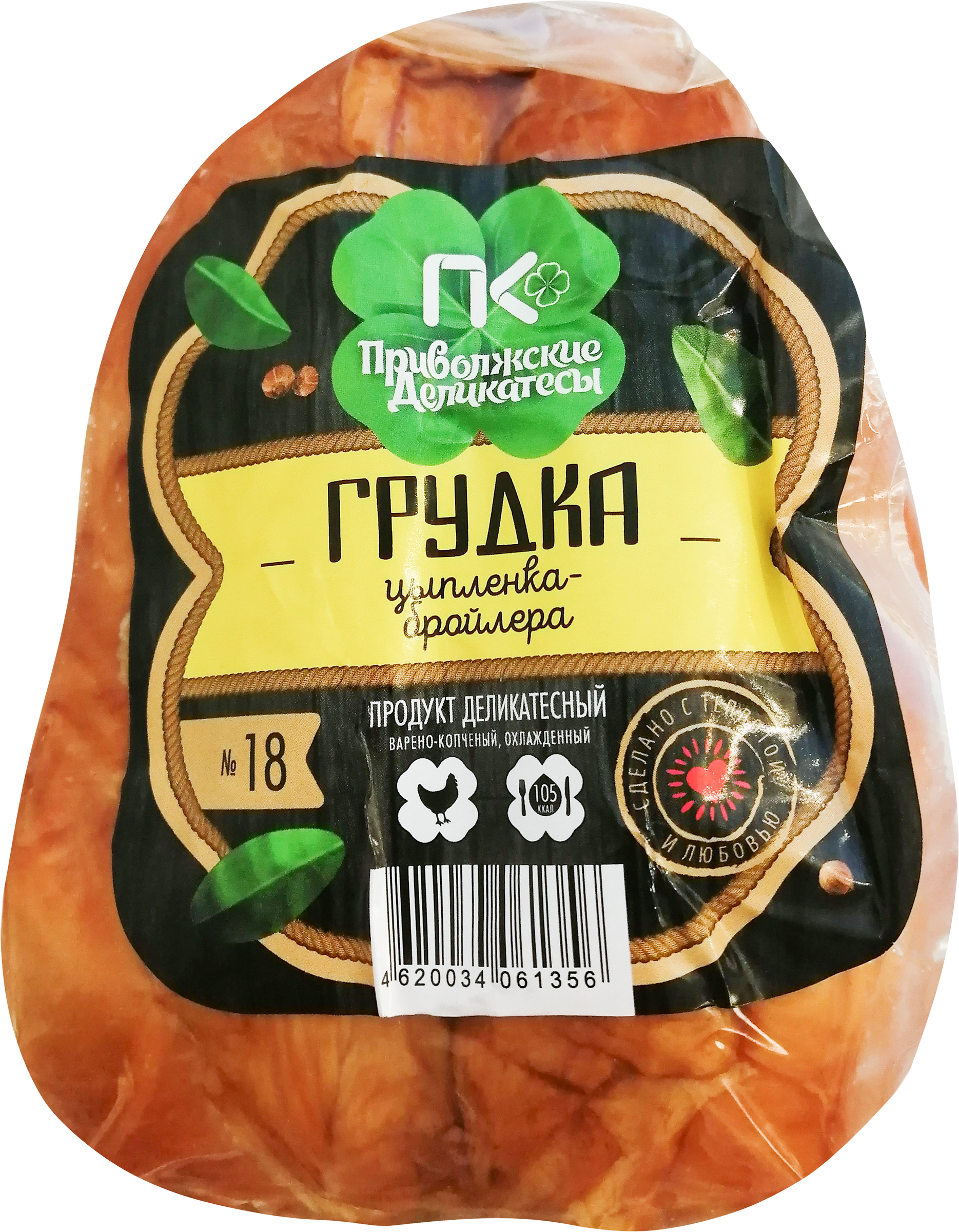 

Грудка цыпленка-бройлера ПРИВОЛЖСКИЕ КОЛБАСЫ в/к в/у вес до 1.1кг
