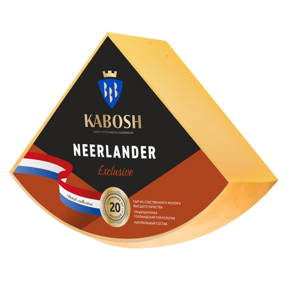 

Сыр Neerlander Exclusive 50% 1/4 головы Кабош Россия