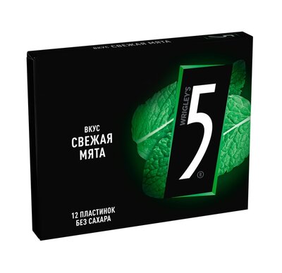 Жевательная резинка Файв (Five) Электро (Electro) свежая мята без сахара 31.2 г