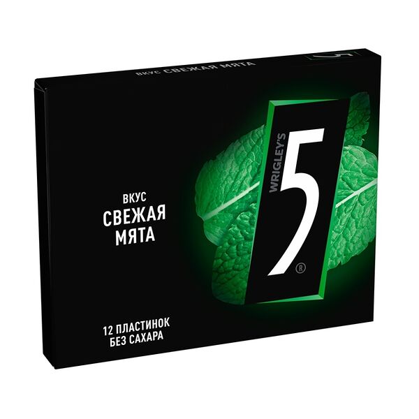 Жевательная резинка Wrigley's 5 Electro Свежая мята без сахара, 31.2г
