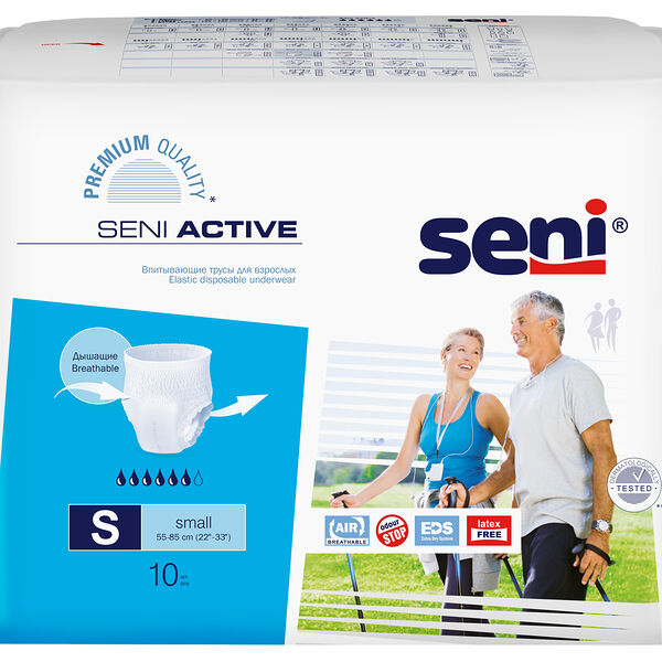 Трусы впитывающие Seni Active для взрослых размер S 10 шт