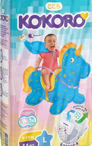 Подгузники Kokoro Maxi L 9-14 кг 54 шт