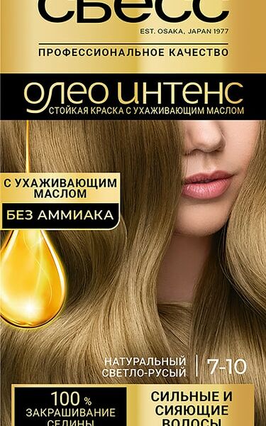 Крем-краска для волос Сьесс Олео Интенс без аммиака 7-10 Натуральный светло-русый 115мл