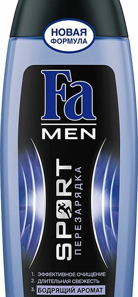 Гель для душа мужской 3-в-1 Sport (Спорт) Перезарядка тонизирующий аромат ТМ Fa (Фа)