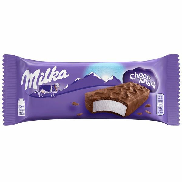 Пирожное Milka Choco Snack с кремом в молочном шоколаде