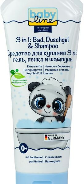 Средство для купания Babyline 3 в 1 гель, пенка и шампунь 200 мл