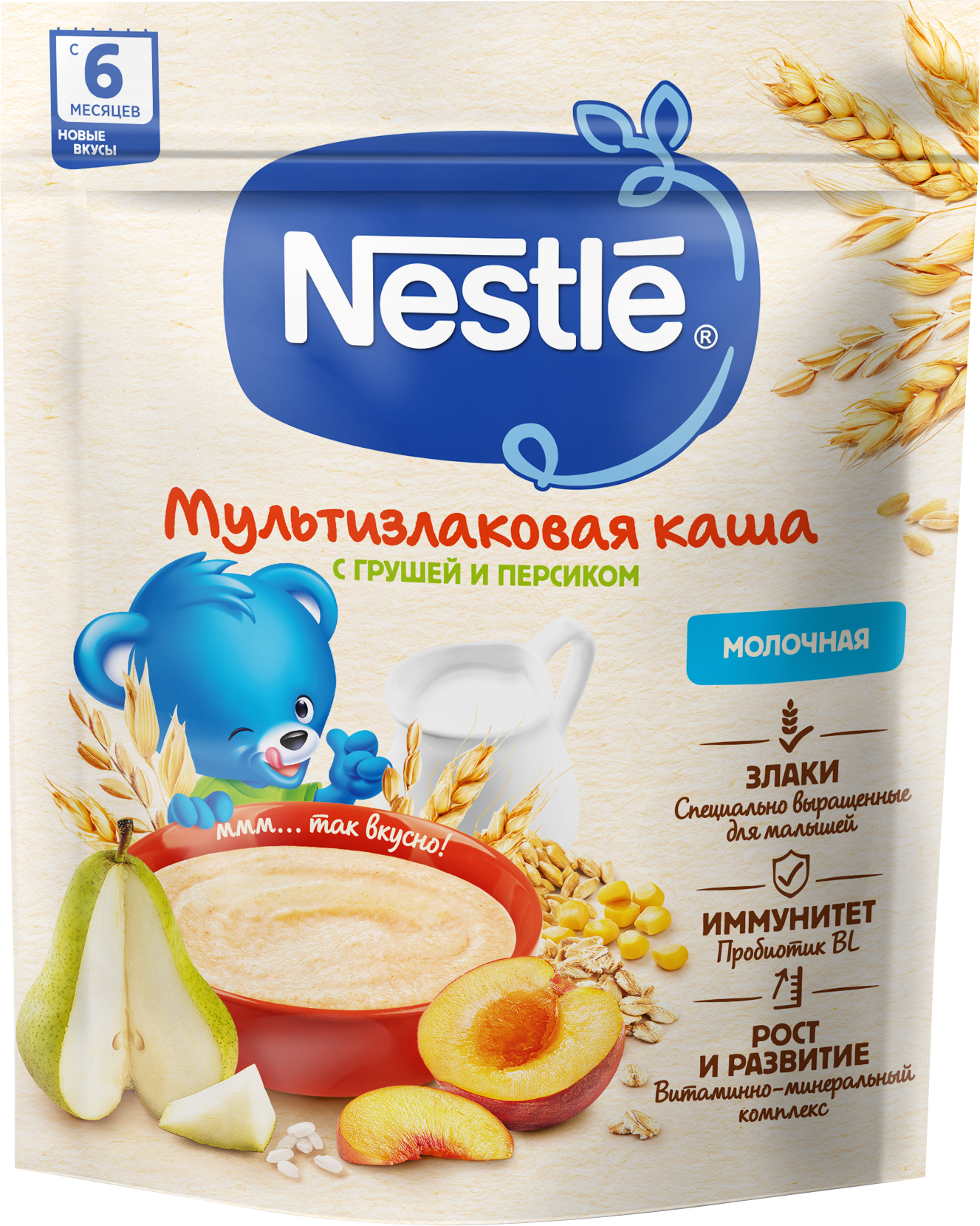 

Каша молочная Nestle Мультифрукт Груша Персик
