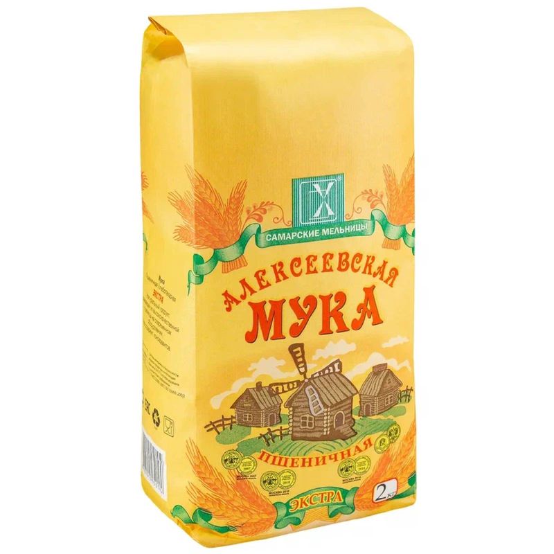 

Мука Самарские Мельницы Алексеевская Экстра пшеничная 2 кг