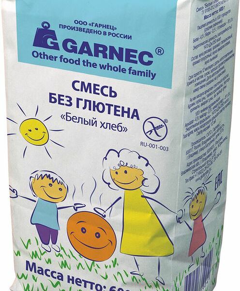 Смесь для выпечки Garnec Белый хлеб без глютена, 600г