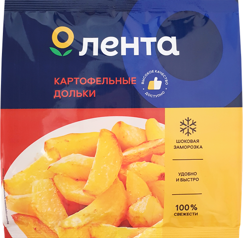 Картофель замороженный ЛЕНТА дольки в кожуре