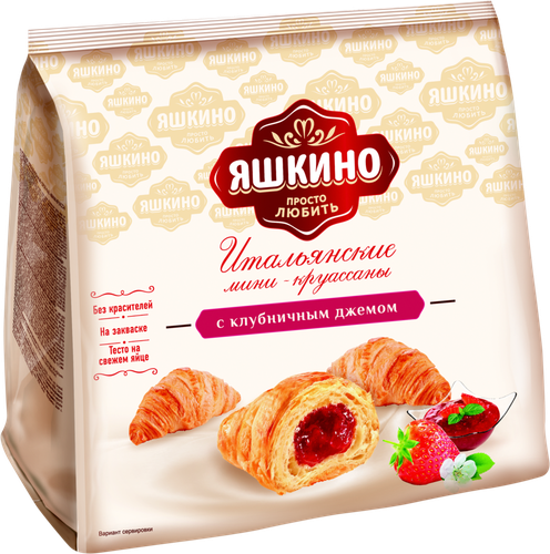 

Мини-круассаны Яшкино с клубничным джемом 180 г