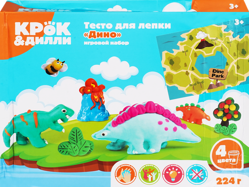 

Тесто для лепки Крок&Дилли Дино, с аксессуарами, 12 предметов