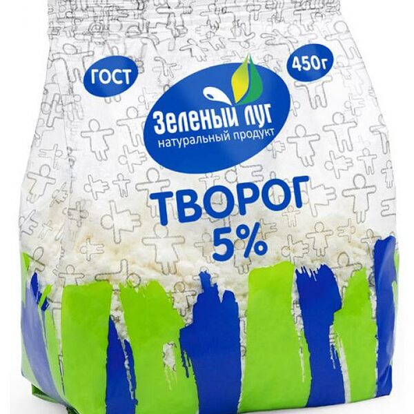 Творог Зеленый луг рассыпчатый 5%
