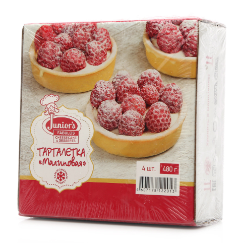 

Пирожное Juniors Тарталетка малиновая замороженная, 4 шт