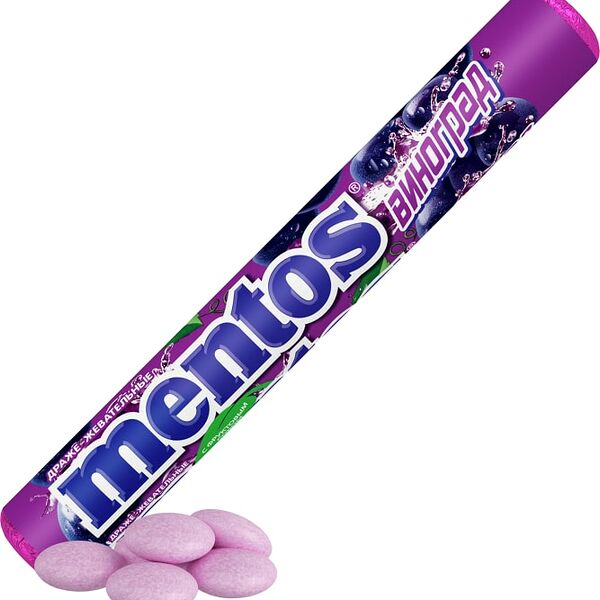 Драже Mentos жевательные со вкусом винограда 37.5г