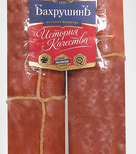 Колбаса БАХРУШИНЪ Рязанская в/к газ. вес до 500г