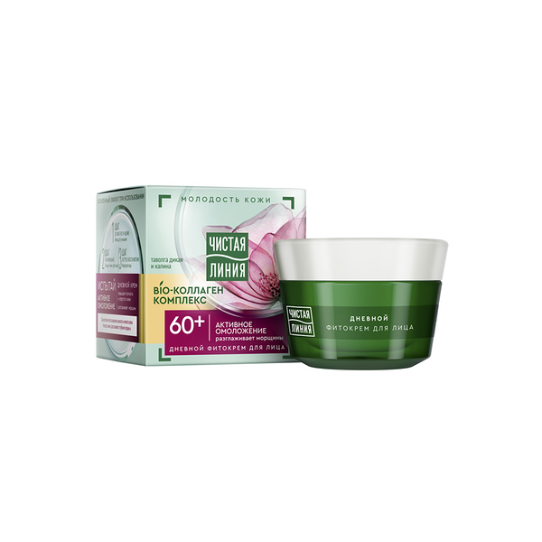 Дневной крем для лица Чистая Линия Молодость кожи Таволга и Калина 60+ 45 мл