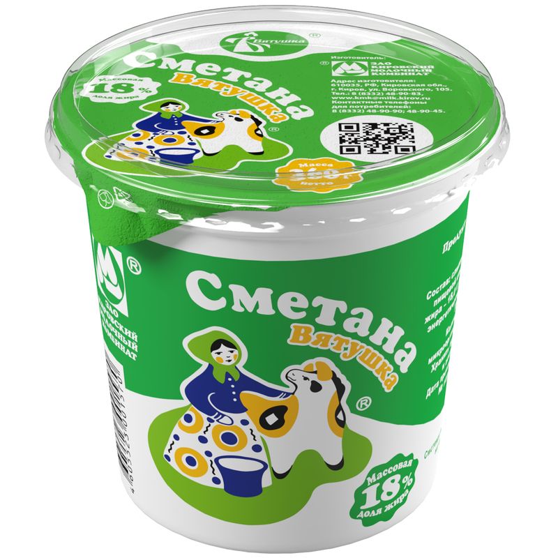 

Сметана Вятушка 18% 360 г