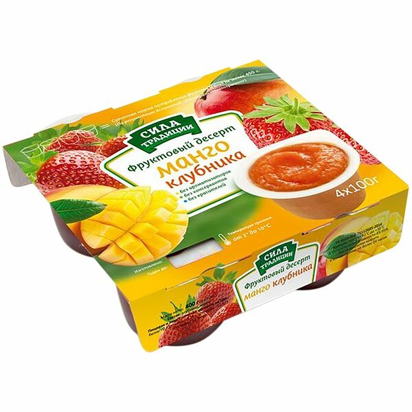 Фруктовый десерт Сила традиции манго клубника 2 упак. x 100 г