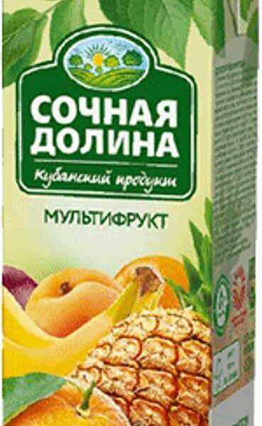 Напиток сокосодержащий Сочная долина Мультифрукт 200 мл