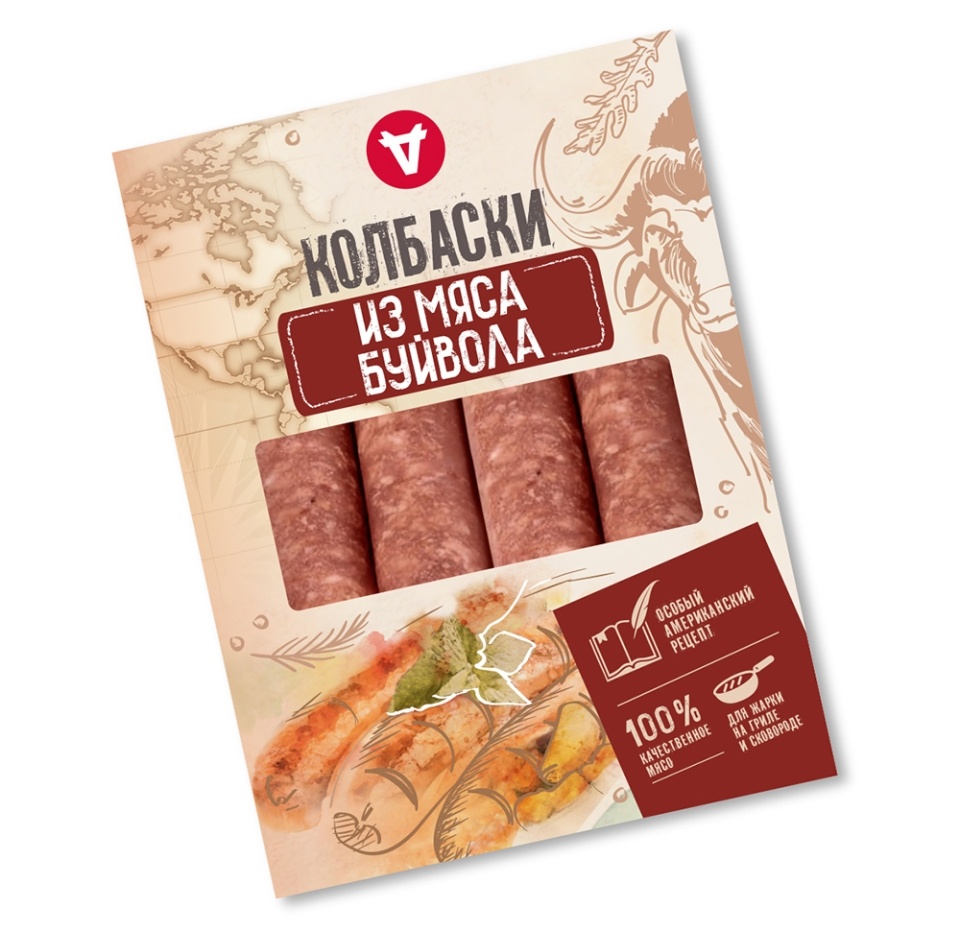 

Колбаски из мяса буйвола Агроальянс Мт 400г, Россия