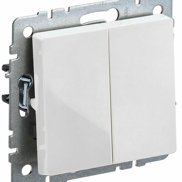 BRITE Выключатель. 2-кл. прох. 10А ВС10-2-6-БрБ бел. IEK