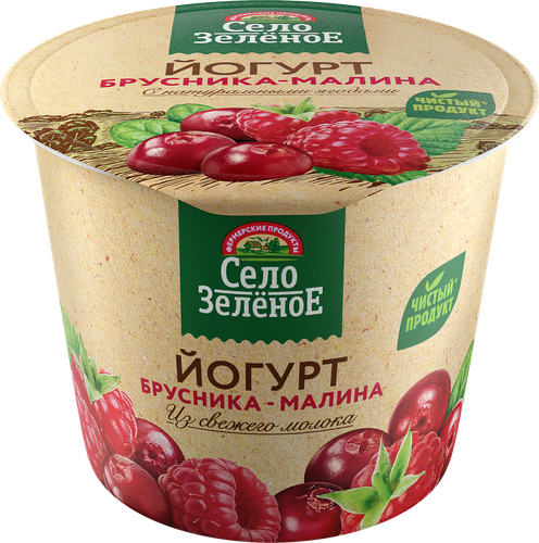 

Йогурт Село Зелёное Брусника-малина 3.5% 120 г