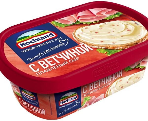 Сыр плавленый Hochland с ветчиной 55% 200г