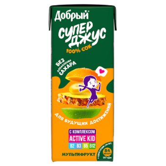 Сок Добрый Мультифруктовый 0.2л