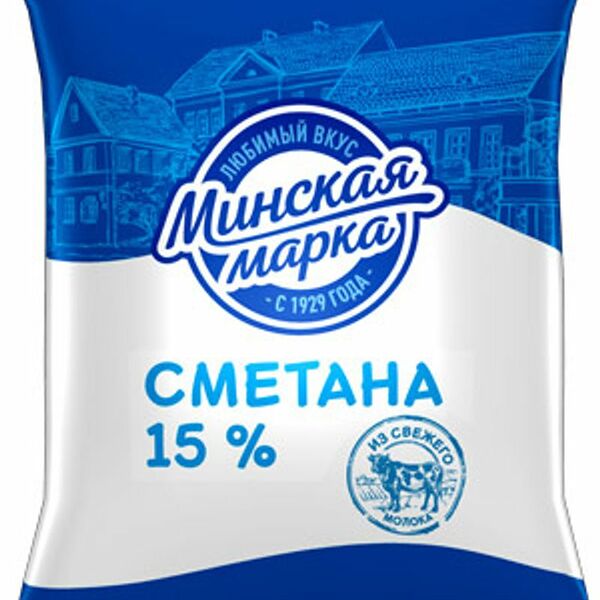 Сметана Минская марка 15% 400г