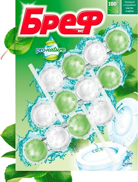Туалетный блок Бреф Pro nature 50г*3шт
